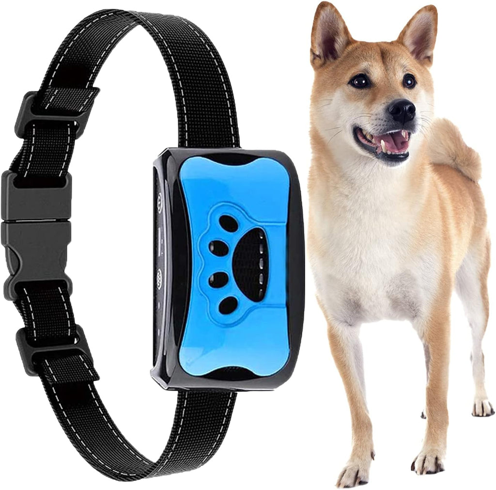 Anti-Bell-Halsband für Hunde mit Ton und Vibration – 7 Empfindlichkeitsstufen, verstellbarer reflektierender Nylongurt (20–55 cm)