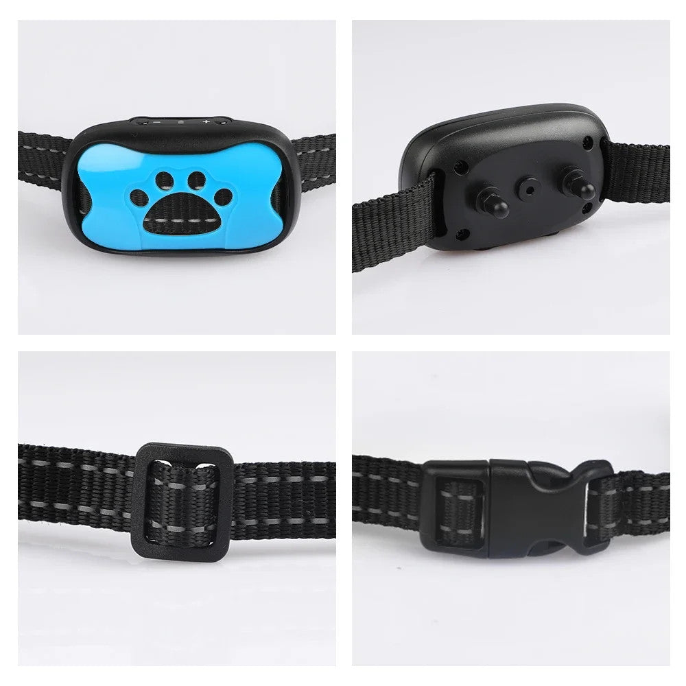 Anti-Bell-Halsband für Hunde mit Ton und Vibration – 7 Empfindlichkeitsstufen, verstellbarer reflektierender Nylongurt (20–55 cm)