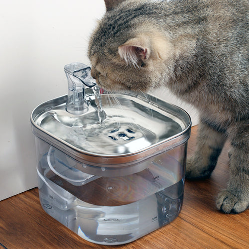 Edelstahl-Trinkbrunnen für Katzen & Hunde
