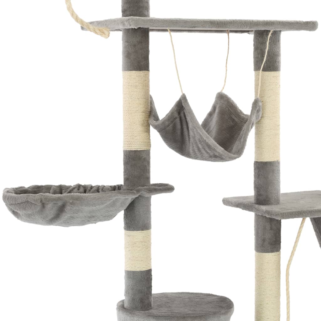 Katzenbaum mit Höhlen, Hängematte und Kratzstämmen